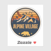 Sticker Village alpin, Californie (Feuille)