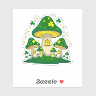 Sticker Village Magique de Champignons Lumineux