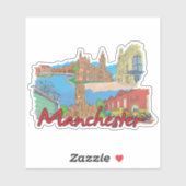 Sticker ville de Manchester (Feuille)