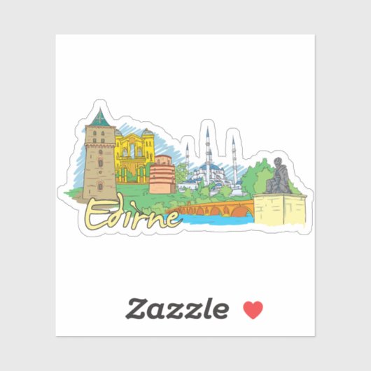 Sticker ville d'edirne (Feuille)