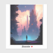 Sticker Ville futuriste de science-fiction (Feuille)