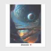 Sticker Ville spatiale futuriste de science-fiction (Feuille)