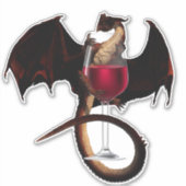 Sticker Vin Dragon Rouge amoureux (Devant)
