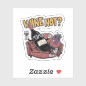 Sticker Vin drôle et raisins (Feuille)