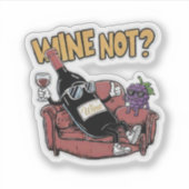 Sticker Vin drôle et raisins (Devant)