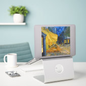 Sticker Vincent van Gogh - Café Terrasse en soirée (Ordinateur portable sur le bureau)