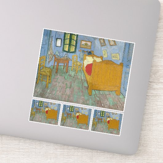 Sticker Vincent Van Gogh, Chambre à coucher à Arles, 2ème  (Détail)