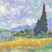 Sticker Vincent Van Gogh - Champ de blé avec cyprès (Devant)