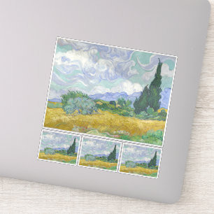 Sticker Vincent Van Gogh, Champ de blé avec cyprès