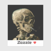 Sticker Vincent van Gogh - Crâne avec cigarette brûlante (Feuille)