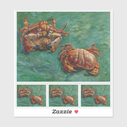 Sticker Vincent Van Gogh, deux crabes (Feuille)