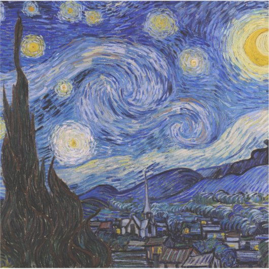 Sticker Vincent Van Gogh - La nuit étoilée (Devant)