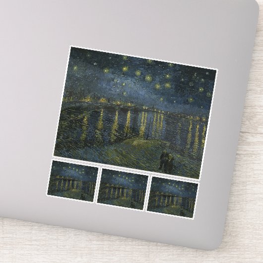 Sticker Vincent Van Gogh, La nuit étoilée sur le Rhône (Détail)