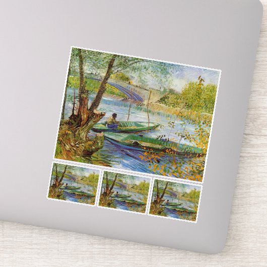 Sticker Vincent Van Gogh, La pêche au printemps (Détail)