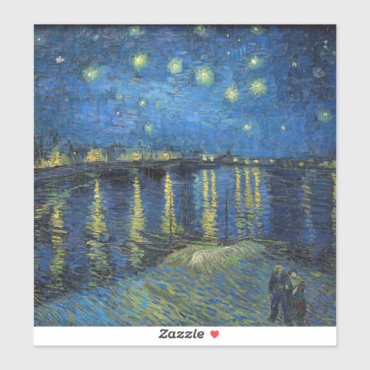Sticker Vincent van Gogh - Nuit étoilée sur le Rhône (Feuille)