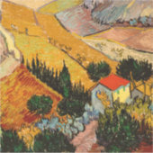 Sticker Vincent van Gogh - Paysage, Maison et Plowman (Devant)