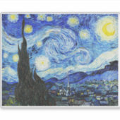 Sticker Vincent Van Gogh, The Starry Night painting (Devant)