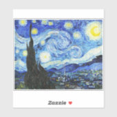 Sticker Vincent Van Gogh, The Starry Night painting (Feuille)