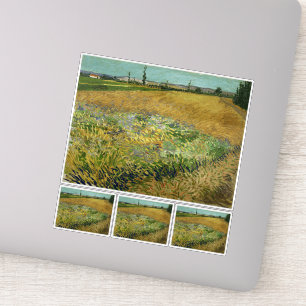 Sticker Vincent Van Gogh, Wheatfield, Korenveld