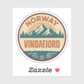 Sticker Vindafjord, Norge Norvège (Feuille)