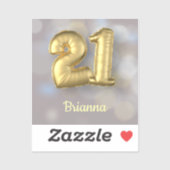 Sticker Vingt et un 21 Ballons d'or avec nom (Feuille)