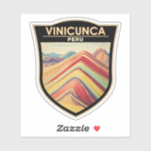 Sticker Vinicunca Pérou Travel Art Vintage (Feuille)