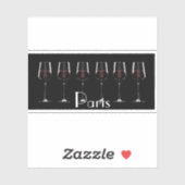 Sticker Vins avec vin rouge sur noir (Feuille)