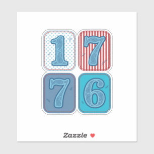 Sticker Vintage 1776 Patchwork Patriotique