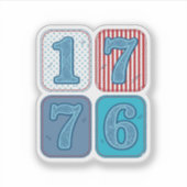 Sticker Vintage 1776 Patchwork Patriotique (Devant)