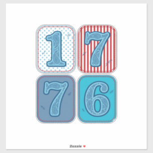 Sticker Vintage 1776 Patchwork Patriotique
