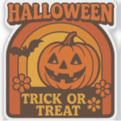 Sticker Vintage 1970 Trick or Treat Halloween (Devant)