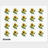 Sticker vintage à fleurs de tournesol jaune (Feuille)