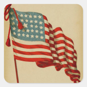 Sticker vintage American Flag