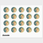 Sticker Vintage Angel Noël Joyeux CC0253 Round (Feuille)