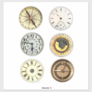 Sticker Vintage Antique Compass Horloge