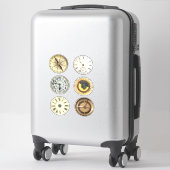 Sticker Vintage Antique Compass Horloge (Sur valise)