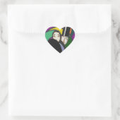 Sticker Vintage Art Déco Couple dans Love Heart (Sac)