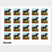 Sticker Vintage Black Beauty Horse Fancy Canter (Feuille)
