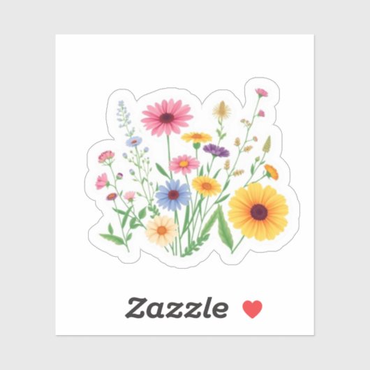 Sticker Vintage Botanical Wildflower Garden Vinyl (Feuille)