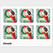 sticker Vintage Christmaslady Holiday (Feuille)
