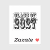 Sticker Vintage Class of 2027 Graduation (Feuille)