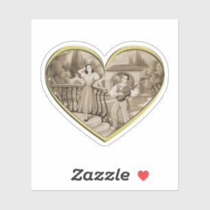 Sticker Vintage couple Romance, homme et femme amour