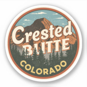 Sticker vintage crested butte colorado montagne extérieur