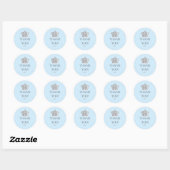Sticker Vintage Crown Blue Prince Party (Feuille)