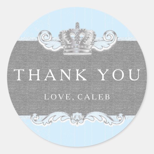 Sticker Vintage Crown Blue Prince Party (Devant)