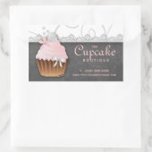 Sticker vintage Cupcake Anniversaire gris rose (Sac)