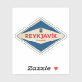 Sticker Vintage de Rekjavik (Feuille)