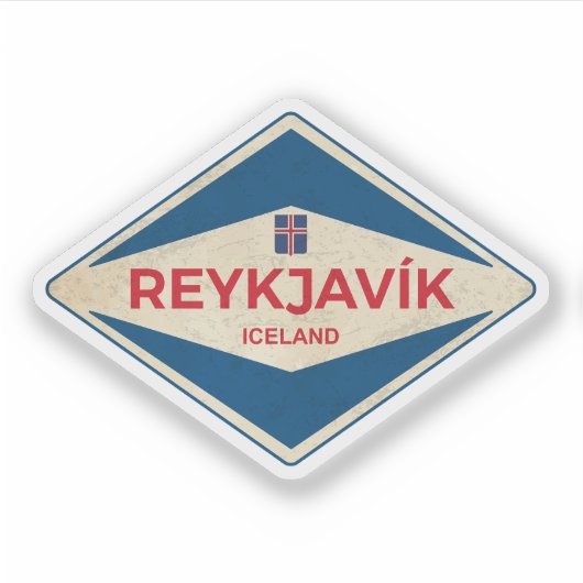 Sticker Vintage de Rekjavik (Devant)