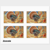 Sticker Vintage de salutations Thanksgiving (Feuille)