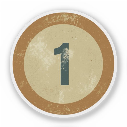 Sticker Vintage Distressed Number 1 (Devant)